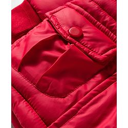 Babyhug Disney Woven Full Raglan Sleeves Hooded Padded Jacket with Minnie Mouse Print - Red