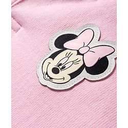 Babyhug Disney Fleece Woven Full Sleeves Hooded Sweatshirt With Sleeveless Padded Jacket With Minnie Mouse Graphic - Pink
