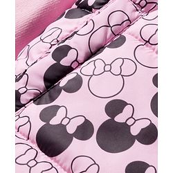 Babyhug Disney Fleece Woven Full Sleeves Hooded Sweatshirt With Sleeveless Padded Jacket With Minnie Mouse Graphic - Pink