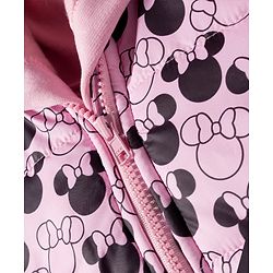 Babyhug Disney Fleece Woven Full Sleeves Hooded Sweatshirt With Sleeveless Padded Jacket With Minnie Mouse Graphic - Pink