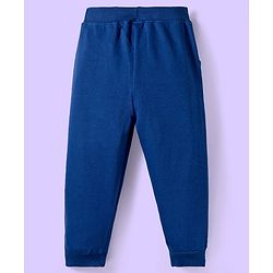 Babyhug Terry Knit Premium Light Gauge Terry Full Sleeves T-Shirt & Jogger Set with All Good Text Print - Yellow & Blue