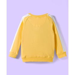 Babyhug Terry Knit Premium Light Gauge Terry Full Sleeves T-Shirt & Jogger Set with All Good Text Print - Yellow & Blue