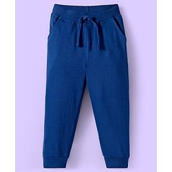 Babyhug Terry Knit Premium Light Gauge Terry Full Sleeves T-Shirt & Jogger Set with All Good Text Print - Yellow & Blue