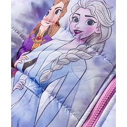 Babyhug Disney Woven Full Sleeves Hooded Padded Jacket With Elsa & Anna Graphics - Lavender