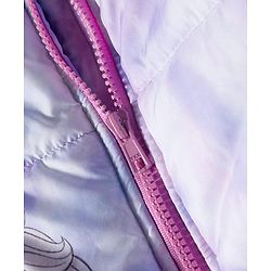 Babyhug Disney Woven Full Sleeves Hooded Padded Jacket With Elsa & Anna Graphics - Lavender