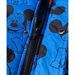 Babyhug Woven Full Sleeves Hooded Padded Jacket With Mickey & Friends Print & Ombre Effect - Multicolor