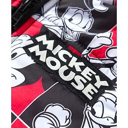 Babyhug Disney Woven Full Sleeves Hooded Winter Jacket With Mickey & Friends Print - Red