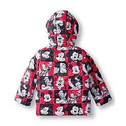 Babyhug Disney Woven Full Sleeves Hooded Winter Jacket With Mickey & Friends Print - Red