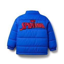 Babyhug Marvel Woven Full Sleeves Hooded Winter Jacket With Spider Man Graphics - Blue
