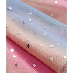 Babyhug Cotton Knit Full Sleeves Star Printed Frock With Bloomer & Headband - Pink
