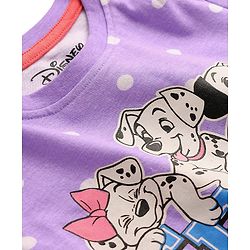 Babyhug Disney 100% Cotton Full Sleeves Round Neck Night Suit With 101 Dalmatians Graphics - Lavender