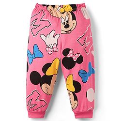 Babyhug Disney 100% Cotton Full Sleeves Night Suit With Minnie Mouse Print - Dark Pink