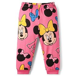 Babyhug Disney 100% Cotton Full Sleeves Night Suit With Minnie Mouse Print - Dark Pink