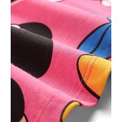 Babyhug Disney 100% Cotton Full Sleeves Night Suit With Minnie Mouse Print - Dark Pink