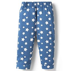Babyhug Disney 100% Cotton Full Sleeves Front Open Co-Ords Night Suit With Mickey Mouse Graphics - Navy Blue