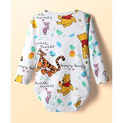 Babyhug Disney Interlock Knit Full Sleeves Onesies With Winnie & Friends Graphic Pack Of 3 - Blue White & Green