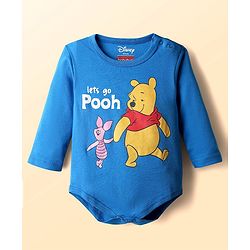 Babyhug Disney Interlock Knit Full Sleeves Onesies With Winnie & Friends Graphic Pack Of 3 - Blue White & Green