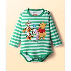Babyhug Disney Interlock Knit Full Sleeves Onesies With Winnie & Friends Graphic Pack Of 3 - Blue White & Green