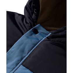 Babyhug Woven Full Sleeves Solid Hooded Padded Jacket - Blue