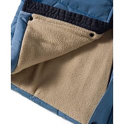 Babyhug Woven Full Sleeves Solid Hooded Padded Jacket - Blue