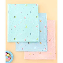 Babyhug Soft Plastic 100% Waterproof Bed Protector&Diaper Changing Sheet Dolphin Print Medium Size- Pack of 3| Easy to Clean| Travel Friendly
