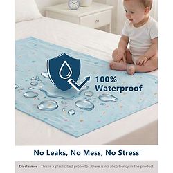 Babyhug Soft Plastic 100% Waterproof Bed Protector&Diaper Changing Sheet Dolphin Print Medium Size- Pack of 3| Easy to Clean| Travel Friendly