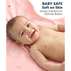 Babyhug Soft Plastic 100% Waterproof Bed Protector & Diaper Changing Sheet Dolphin Print - Extra Large Size - Pink| Easy to Clean| Travel Friendly