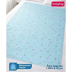 Babyhug Soft Plastic 100% Waterproof Bed Protector & Diaper Changing Sheet Dolphin Print - Extra Large Size - Pink| Easy to Clean| Travel Friendly