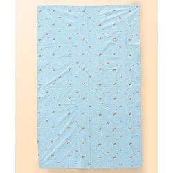 Babyhug Soft Plastic 100% Waterproof Bed Protector & Diaper Changing Sheet Dolphin Print - Extra Large Size - Blue| Easy to Clean| Travel Friendly