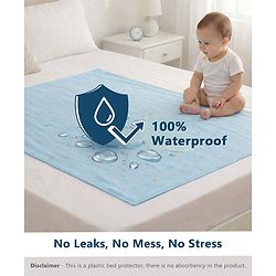 Babyhug Soft Plastic 100% Waterproof Bed Protector & Diaper Changing Sheet Dolphin Print - Extra Large Size - Pink| Easy to Clean| Travel Friendly