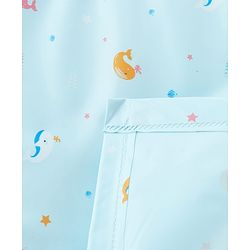 Babyhug Soft Plastic 100% Waterproof Bed Protector & Diaper Changing Sheet Dolphin Print - Extra Large Size - Blue| Easy to Clean| Travel Friendly