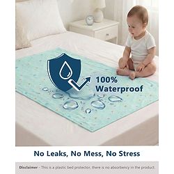 Babyhug Soft Plastic 100% Waterproof Bed Protector & Diaper Changing Sheet Dolphin Print - Extra Large Size - Pink| Easy to Clean| Travel Friendly