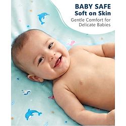 Babyhug Soft Plastic 100% Waterproof Bed Protector & Diaper Changing Sheet Dolphin Print - Extra Large Size - Pink| Easy to Clean| Travel Friendly