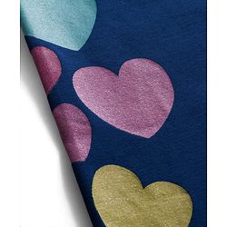 Babyhug Cotton Lycra Knit Full Length Leggings With Heart Print - Navy Blue