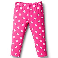 Babyhug Knit Full Length Leggings With Polka Dots & Floral Print Pack of 2  - Dark Pink & Yellow