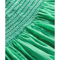 Babyhug 100% Cotton Woven Half Raglan Sleeves Frock with Thread Detailing - Green