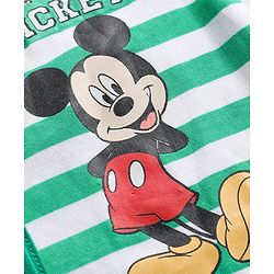 Babyhug Disney Interlock Knit Full Sleeves Footed Sleepsuit With Mickey Mouse Print Pack Of 2 - Green & Red