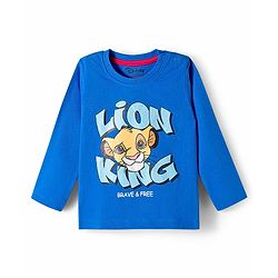 Babyhug Disney Single Jersey Knit Full Sleeves Night Suit With Lion King Graphics - Blue
