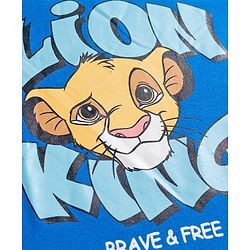 Babyhug Disney Single Jersey Knit Full Sleeves Night Suit With Lion King Graphics - Blue