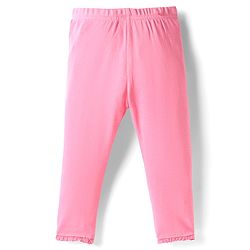 Babyhug Single Jersey Knit Full Sleeves Top and Leggings Set with Back-Snap Buttons Bunny & Floral Print Bow Applique & Frill Detailing - Pink