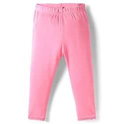 Babyhug Single Jersey Knit Full Sleeves Top and Leggings Set with Back-Snap Buttons Bunny & Floral Print Bow Applique & Frill Detailing - Pink