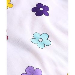 Babyhug 100% Cotton Single Jersey Knit Full Sleeves Top and Trouser Set with Back-Snap Buttons & Floral Print - White & Purple