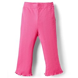 Babyhug 100% Cotton Rib Knit Full Sleeves Solid Top & Leggings Co-Ord Set - Pink