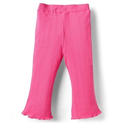 Babyhug 100% Cotton Rib Knit Full Sleeves Solid Top & Leggings Co-Ord Set - Pink