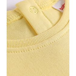 Babyhug Single Jersey Knit Full Sleeves Top and Leggings Set with Back-Snap Buttons & Bear Print - Yellow & Purple