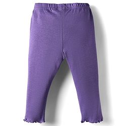 Babyhug Single Jersey Knit Full Sleeves Top and Leggings Set with Back-Snap Buttons & Bear Print - Yellow & Purple