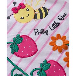 Babyhug Single Jersey Knit Full Sleeves Top and Leggings Set with Stripes & Floral Print - Pink