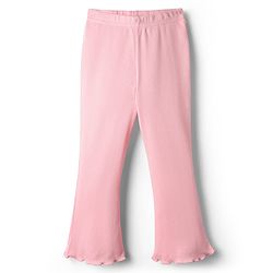 Babyhug Rib Cotton Lycra Knit Full Length Flared Leggings With Stretch - Pink