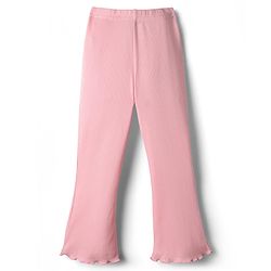 Babyhug Rib Cotton Lycra Knit Full Length Flared Leggings With Stretch - Pink