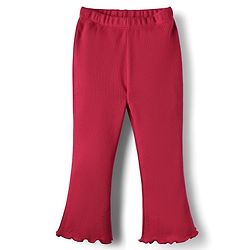 Babyhug Rib Cotton Lycra Knit Full Length Flared Leggings With Stretch - Pink